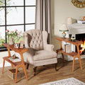 Set of 2 Solid Wood 2-Tier Side Table with Storage Shelf V892297